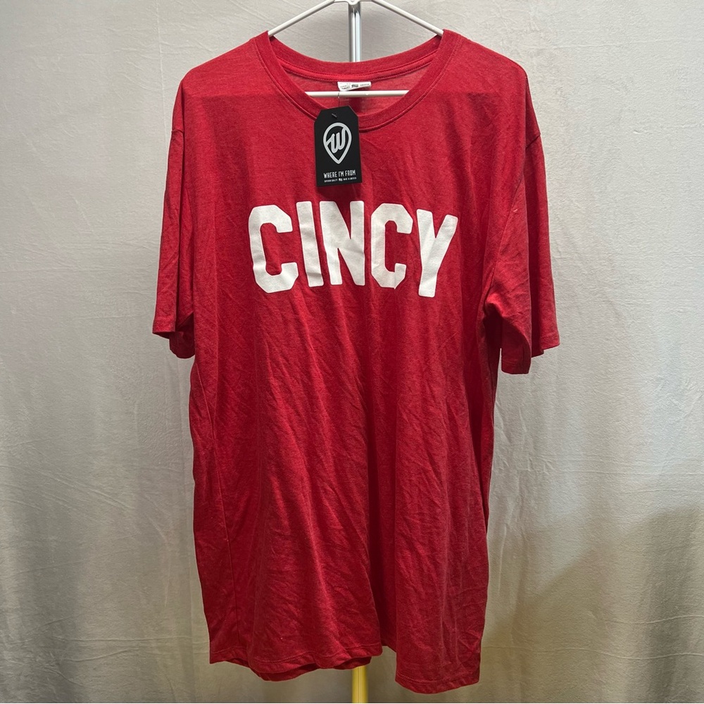 CINCY Where I’m From Red Short Sleeve‎ Tee xxlarge